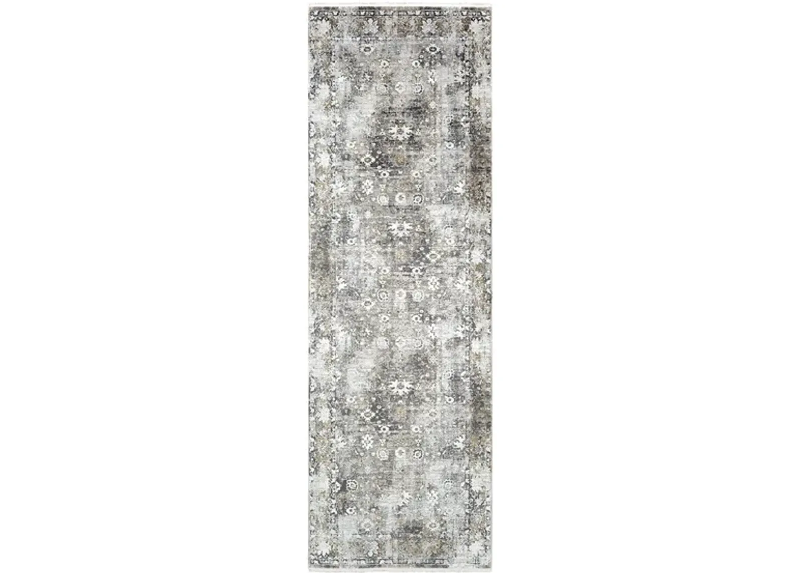 Solaris Desert Rose Rug in Charcoal, Taupe, Medium Gray, Bright Yellow, White, Light Gray by Surya