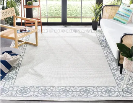 Bermuda St. David Indoor/Outdoor Square Area Rug in Ivory & Light Blue by Safavieh