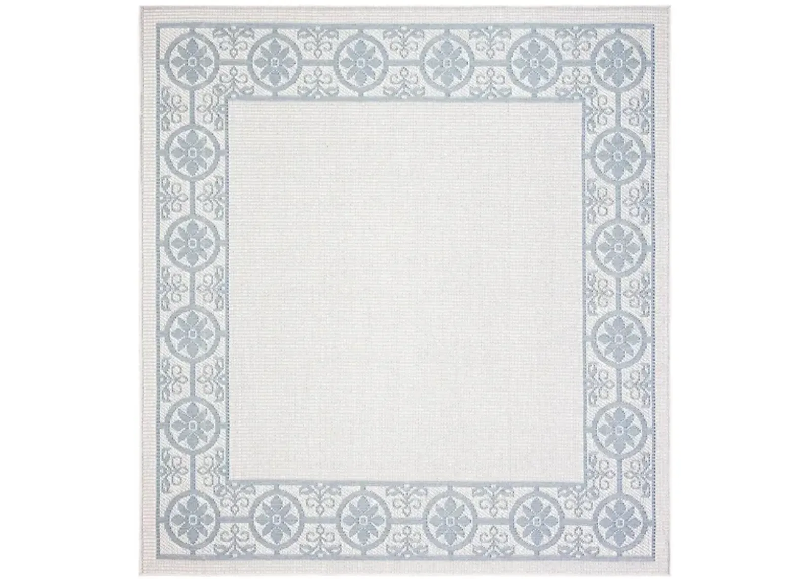 Bermuda St. David Indoor/Outdoor Square Area Rug in Ivory & Light Blue by Safavieh