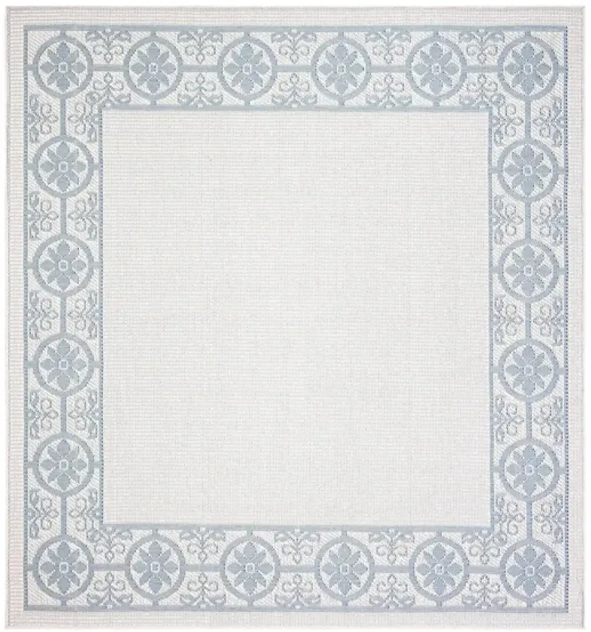 Bermuda St. David Indoor/Outdoor Square Area Rug in Ivory & Light Blue by Safavieh