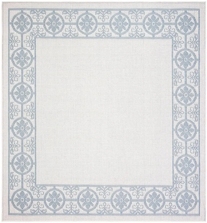Bermuda St. David Indoor/Outdoor Square Area Rug in Ivory & Light Blue by Safavieh