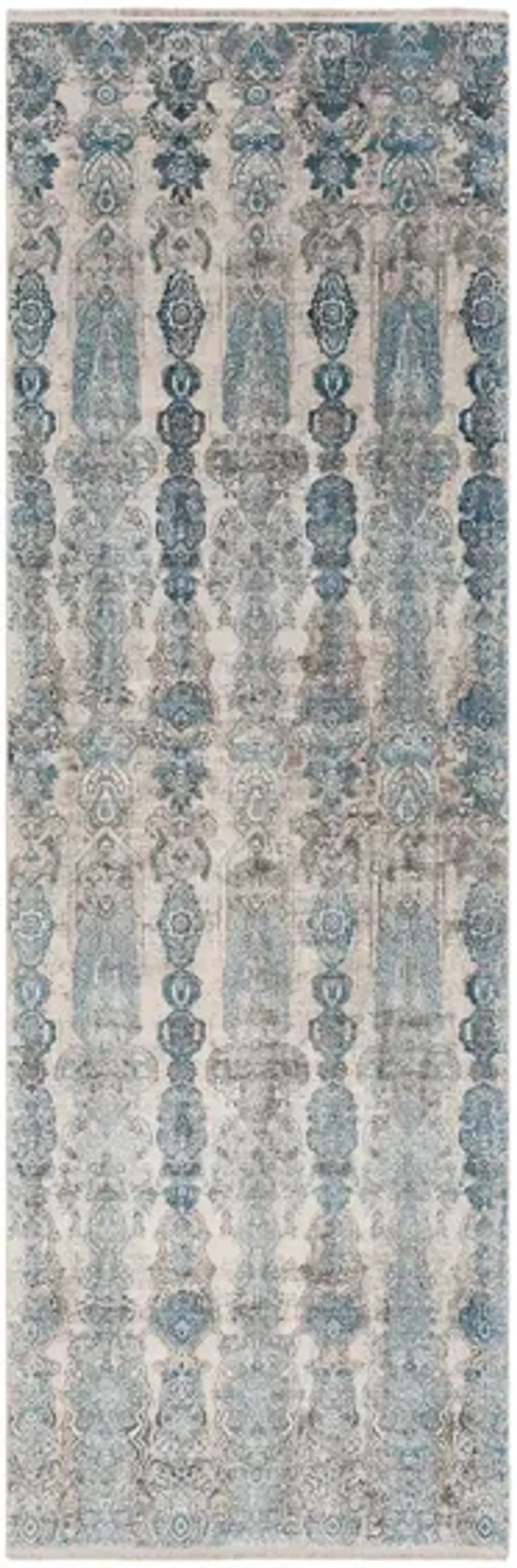 Solaris Aquamarine Rug in Medium Gray, Aqua, Dark Blue, Light Gray, Ivory, Charcoal by Surya