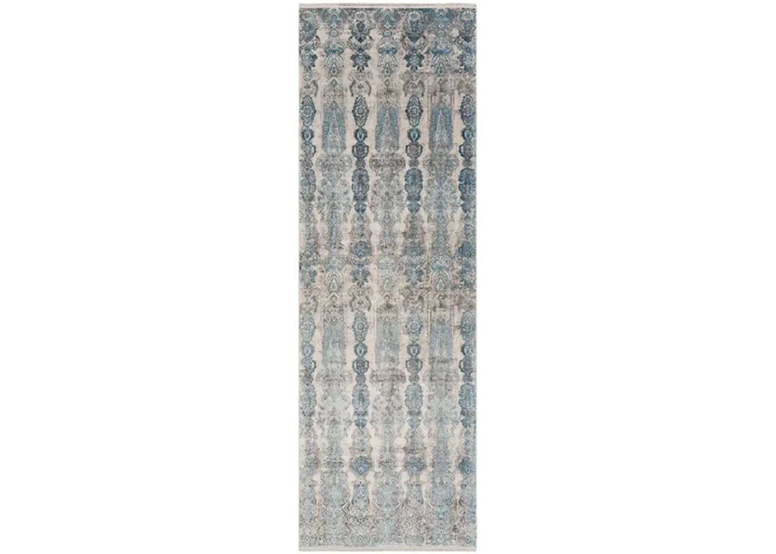 Solaris Aquamarine Rug in Medium Gray, Aqua, Dark Blue, Light Gray, Ivory, Charcoal by Surya