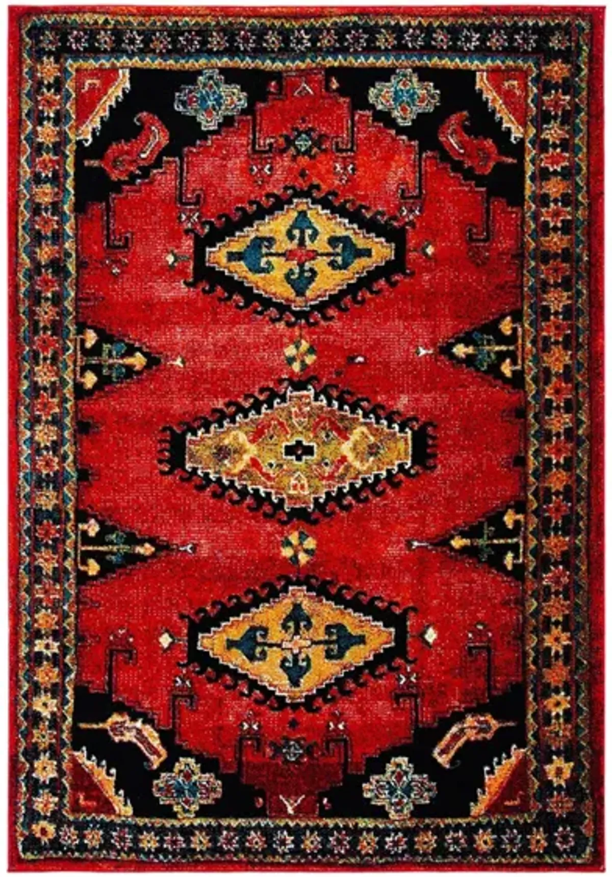 Vintage Hamadan II Area Rug in Red & Black by Safavieh