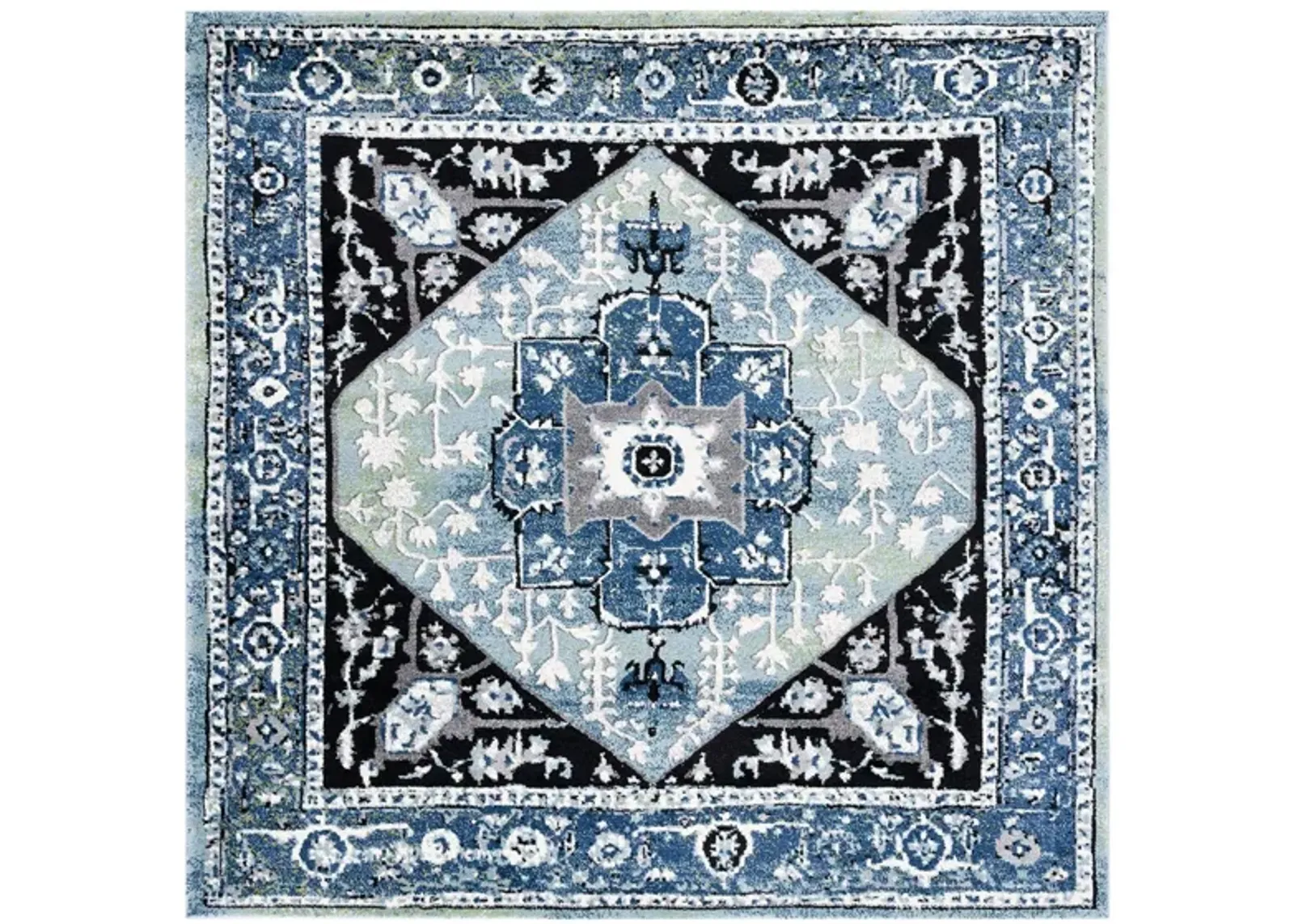 Vintage Hamadan III Area Rug in Blue & Light Green by Safavieh