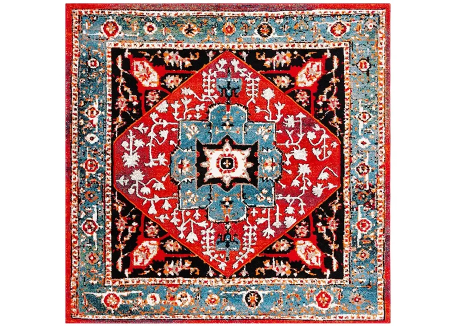 Vintage Hamadan III Area Rug in Blue & Red by Safavieh