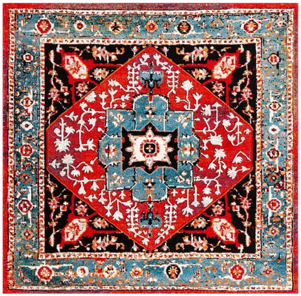 Vintage Hamadan III Area Rug in Blue & Red by Safavieh