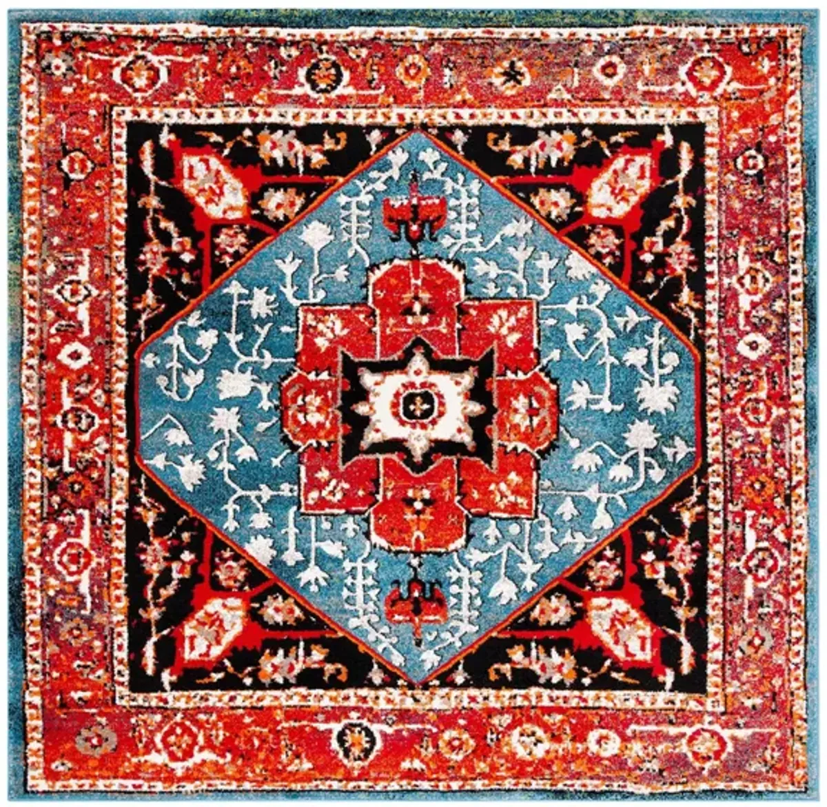 Vintage Hamadan III Area Rug in Red & Blue by Safavieh