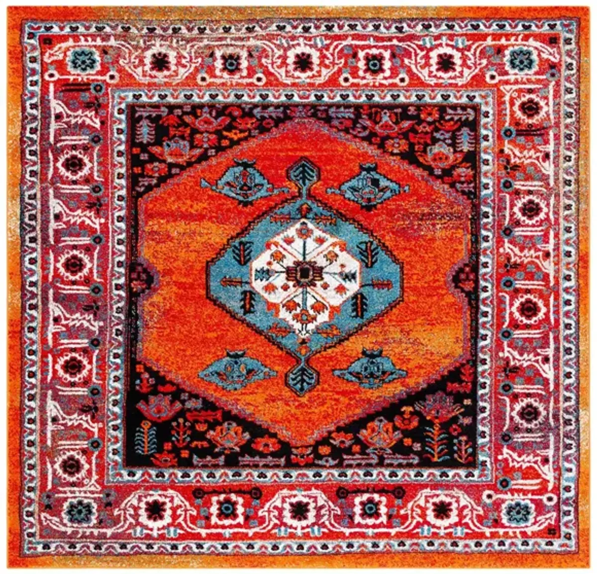 Vintage Hamadan III Area Rug in Red & Blue by Safavieh