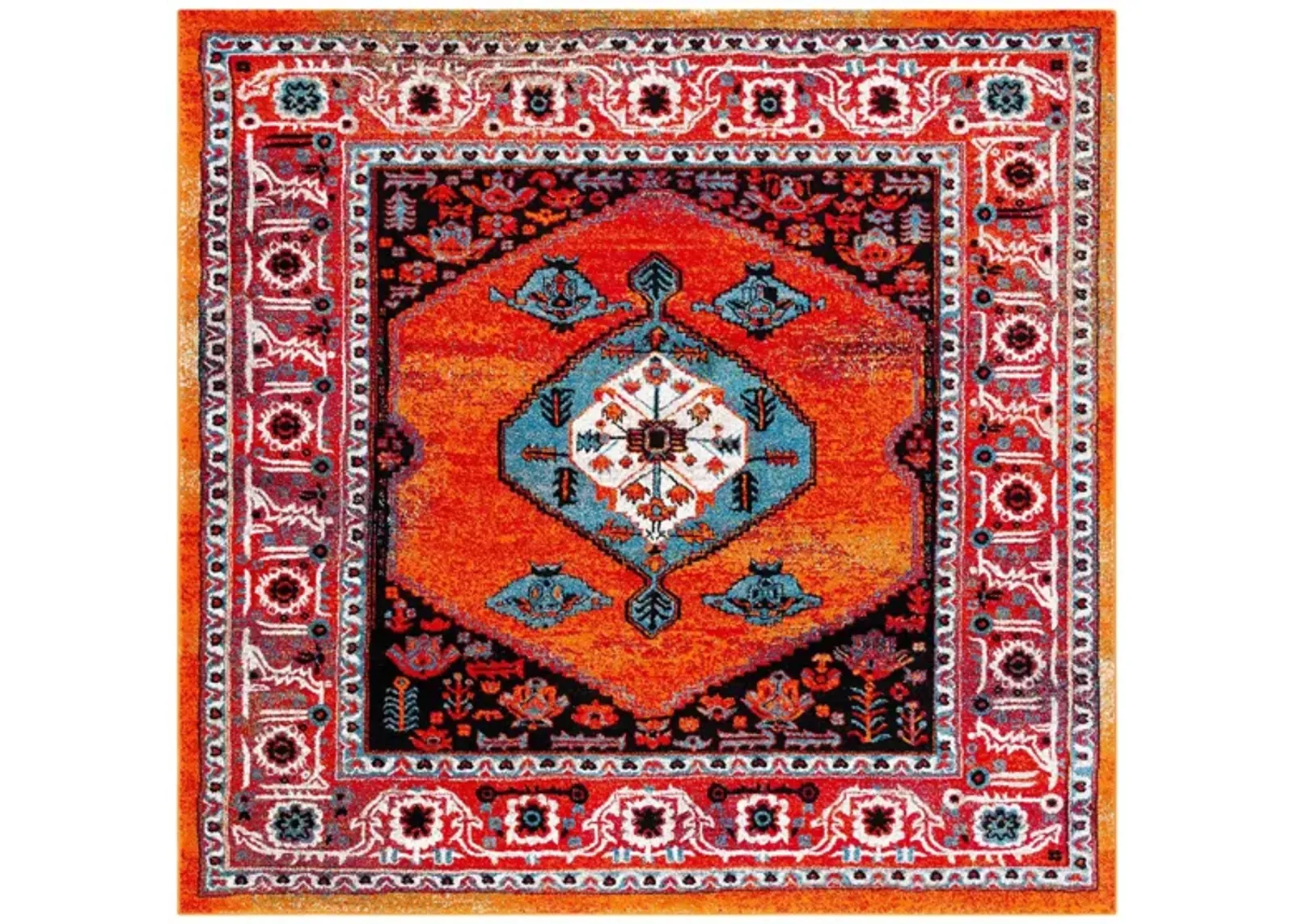 Vintage Hamadan III Area Rug in Red & Blue by Safavieh