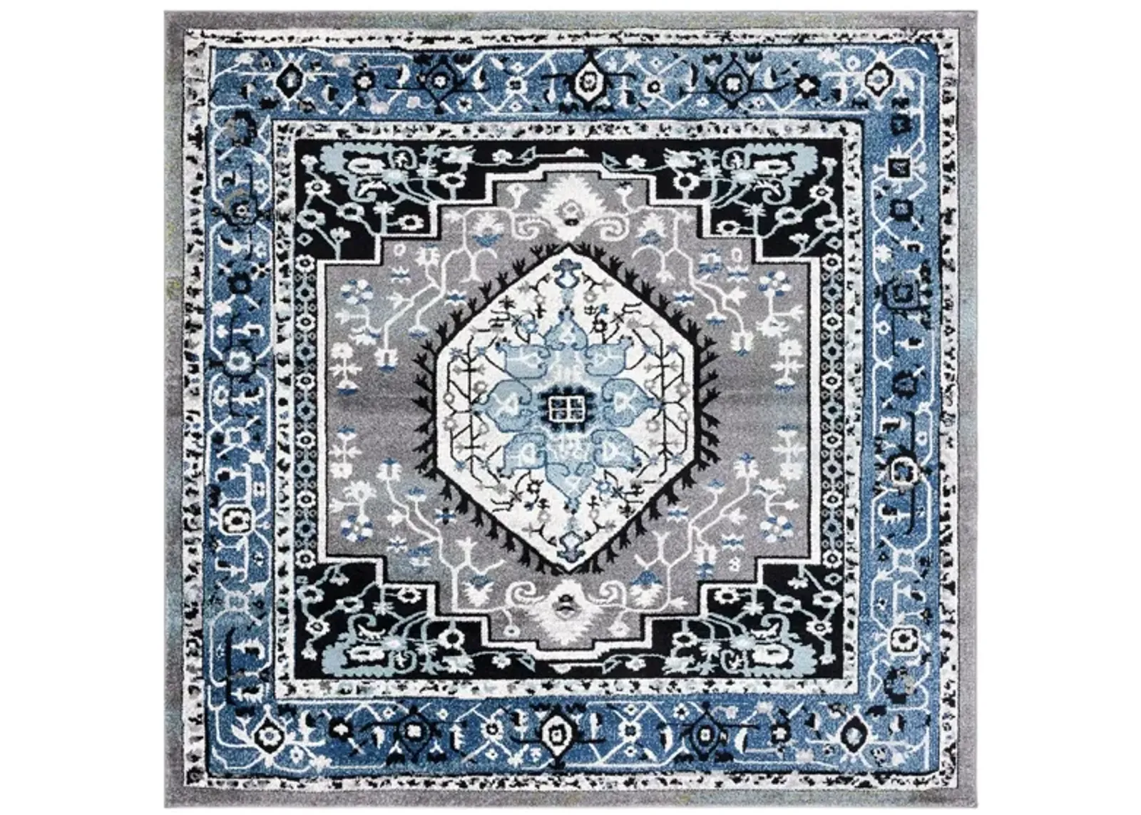 Vintage Hamadan IV Area Rug in Blue & Grey by Safavieh