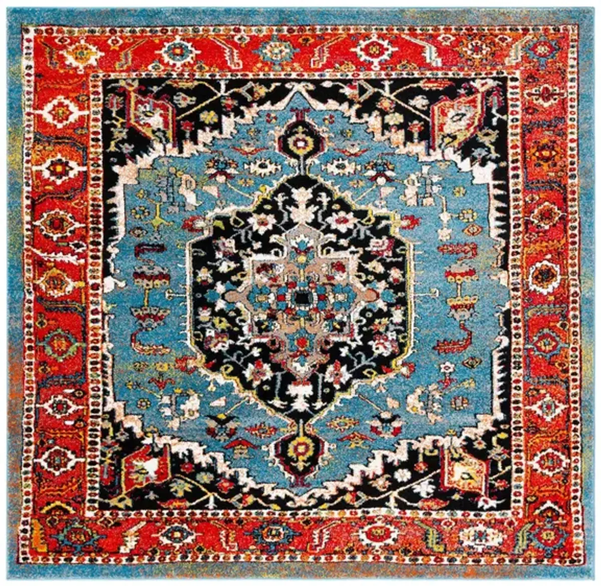 Vintage Hamadan IV Area Rug in Blue & Red by Safavieh