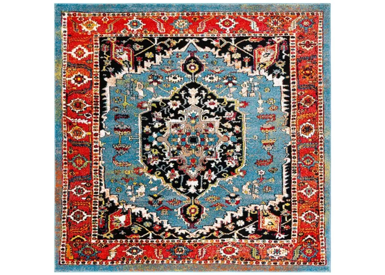 Vintage Hamadan IV Area Rug in Blue & Red by Safavieh