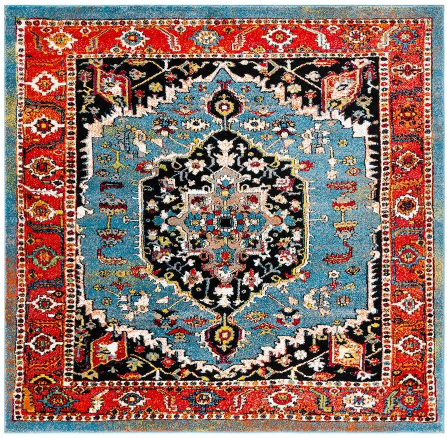 Vintage Hamadan IV Area Rug in Blue & Red by Safavieh