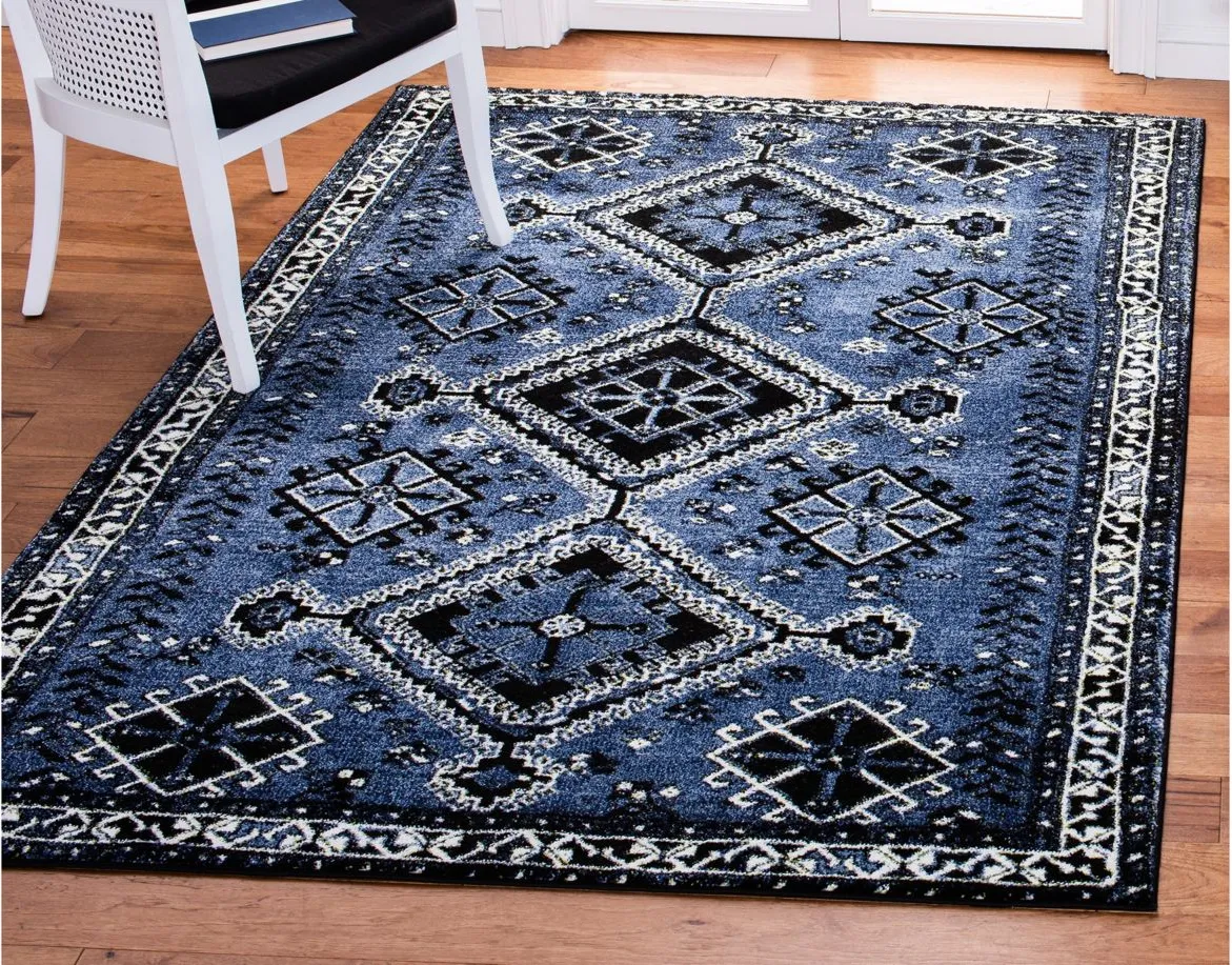 Vintage Hamadan IV Area Rug in Blue & Black by Safavieh