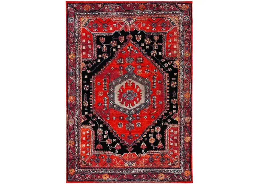 Hamadan Red Area Rug in Red & Black by Safavieh