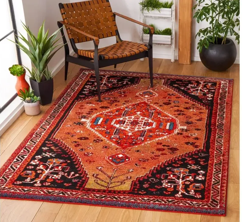 Vintage Hamadan Area Rug in Orange & Red by Safavieh