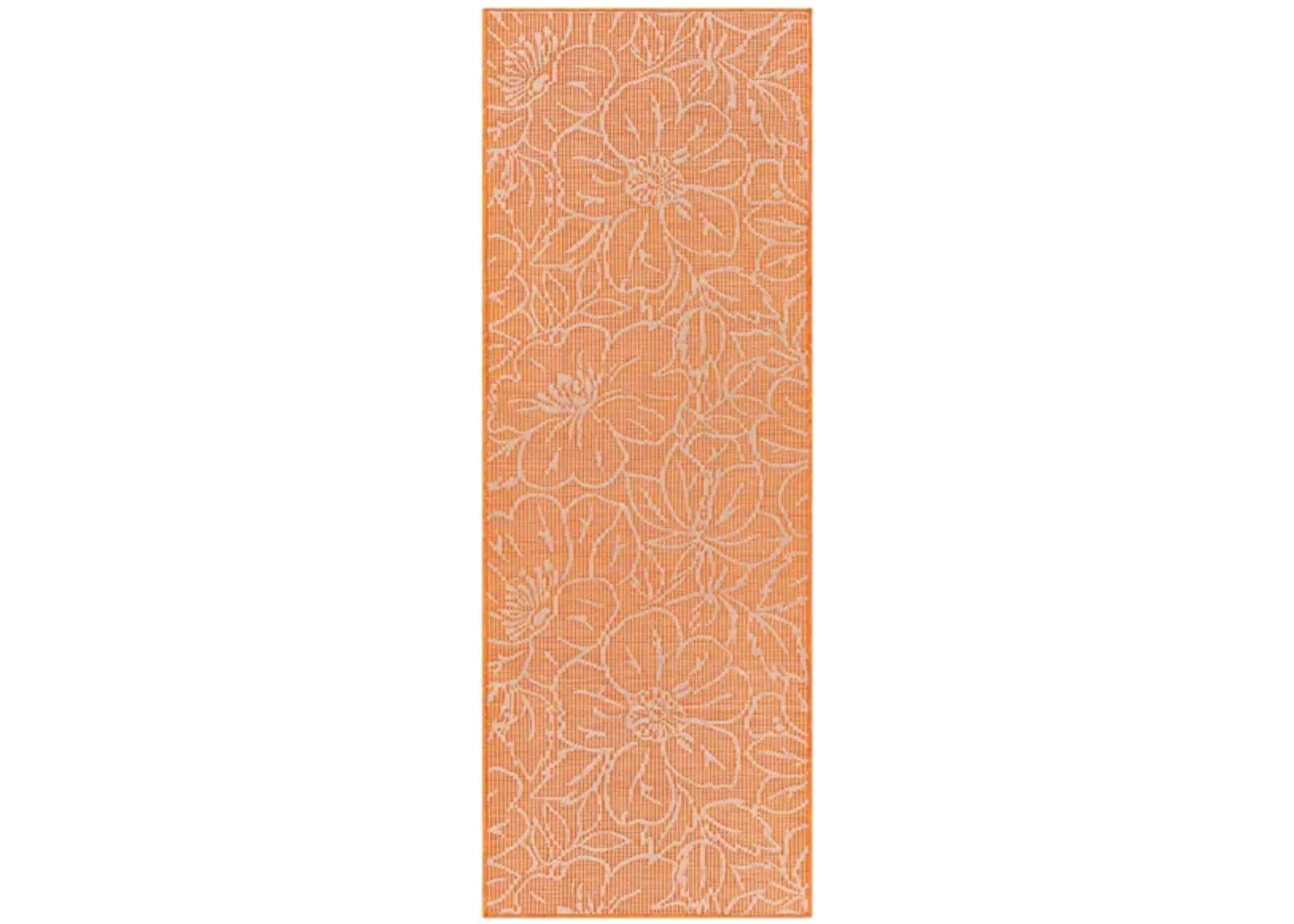 Pasadena Floral Indoor/Outdoor Runner Rug in Orange by Surya