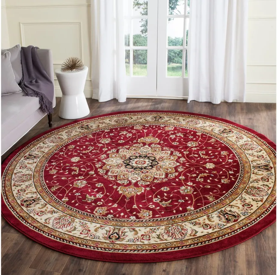 Wessex Area Rug Round in Red / Ivory by Safavieh