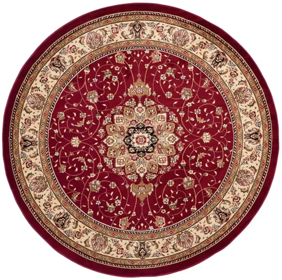 Wessex Area Rug Round in Red / Ivory by Safavieh