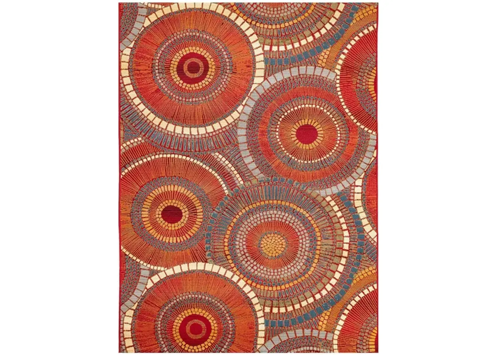 Liora Manne Marina Circles Indoor/Outdoor Area Rug in Saffron by Trans-Ocean Import Co Inc