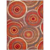 Liora Manne Marina Circles Indoor/Outdoor Area Rug in Saffron by Trans-Ocean Import Co Inc