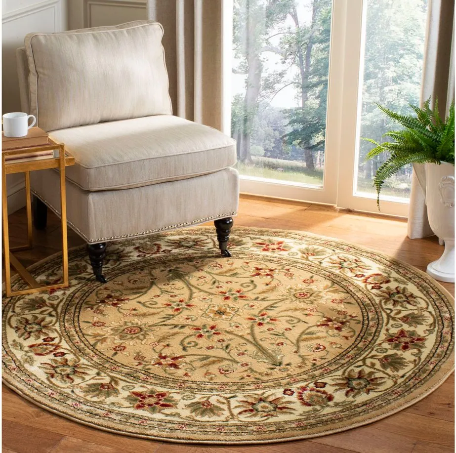 Lyndhurst Area Rug Round in Beige / Ivory by Safavieh