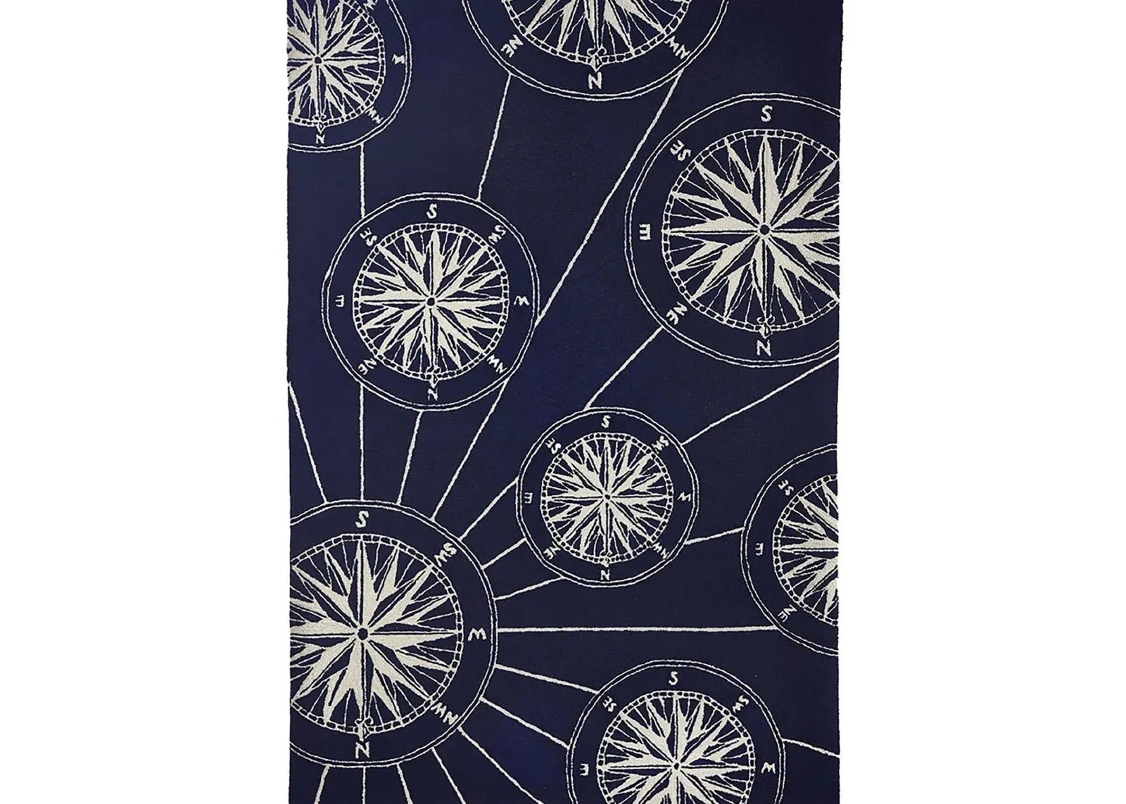 Frontporch Compass Indoor/Outdoor Area Rug in Navy by Trans-Ocean Import Co Inc