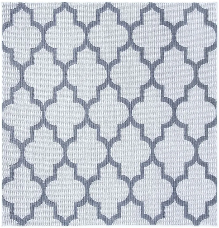 Bermuda Trellis Indoor/Outdoor Square Area Rug in Ivory & Gray by Safavieh