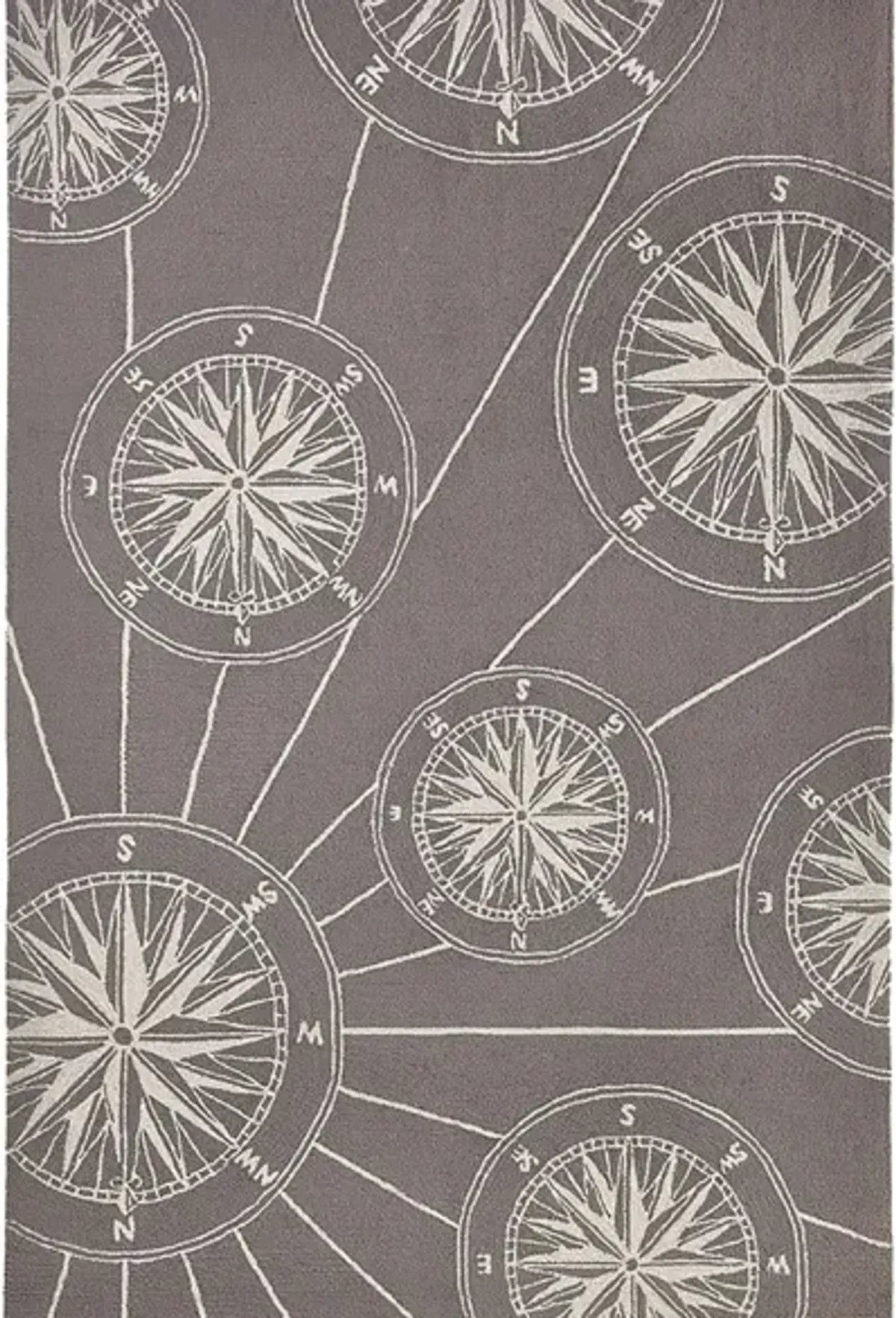 Frontporch Compass Indoor/Outdoor Area Rug in Grey by Trans-Ocean Import Co Inc