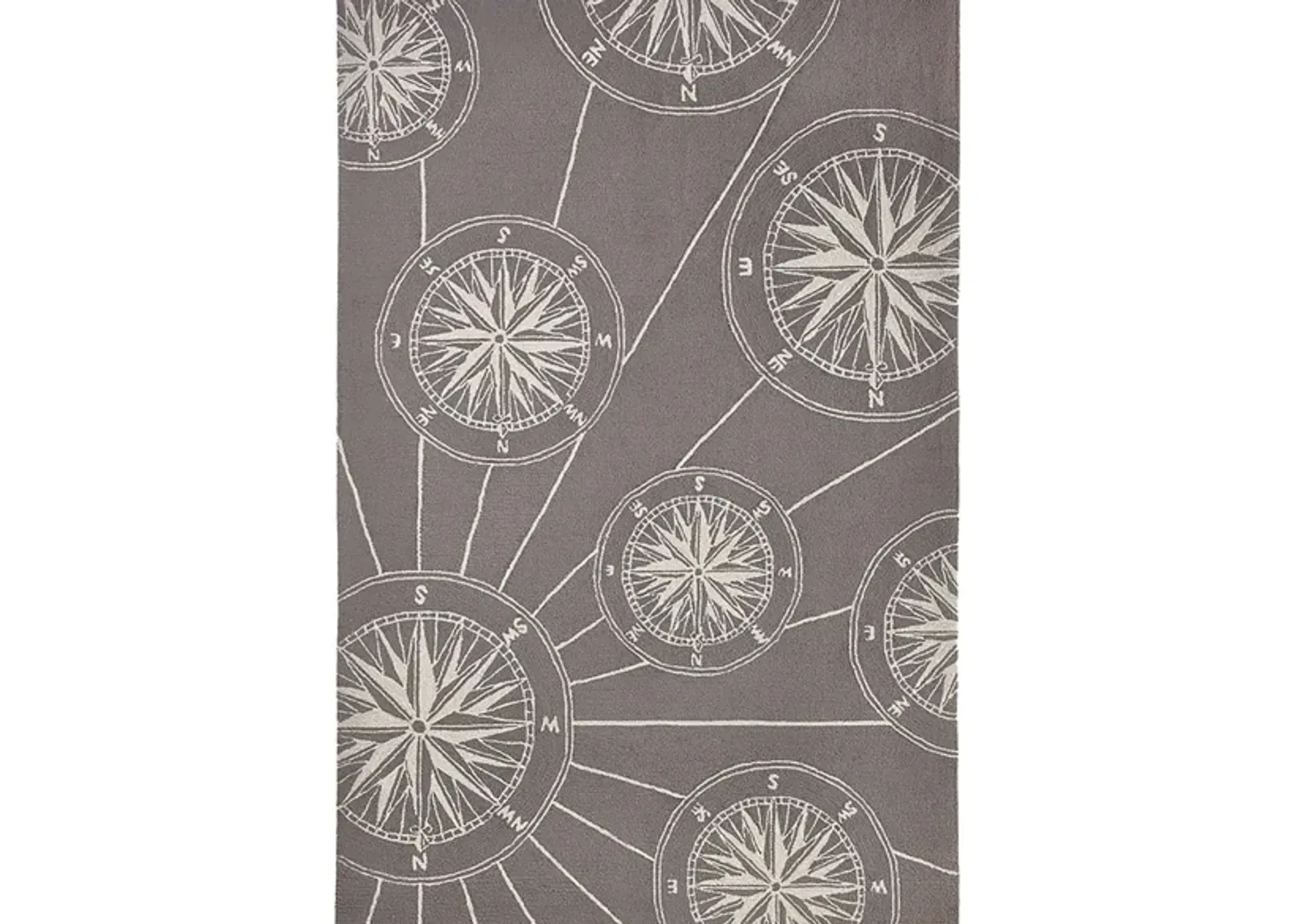 Frontporch Compass Indoor/Outdoor Area Rug in Grey by Trans-Ocean Import Co Inc