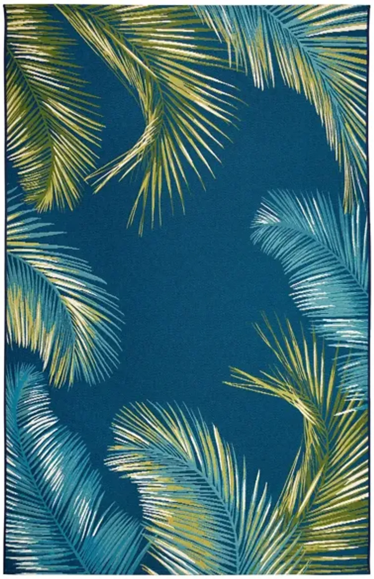 Liora Manne Marina Palm Border Indoor/Outdoor Area Rug in Navy by Trans-Ocean Import Co Inc