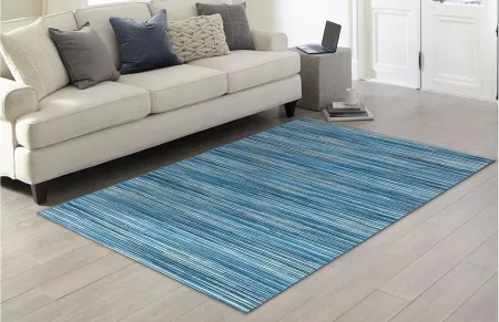Liora Manne Marina Stripes Indoor/Outdoor Area Rug in China Blue by Trans-Ocean Import Co Inc