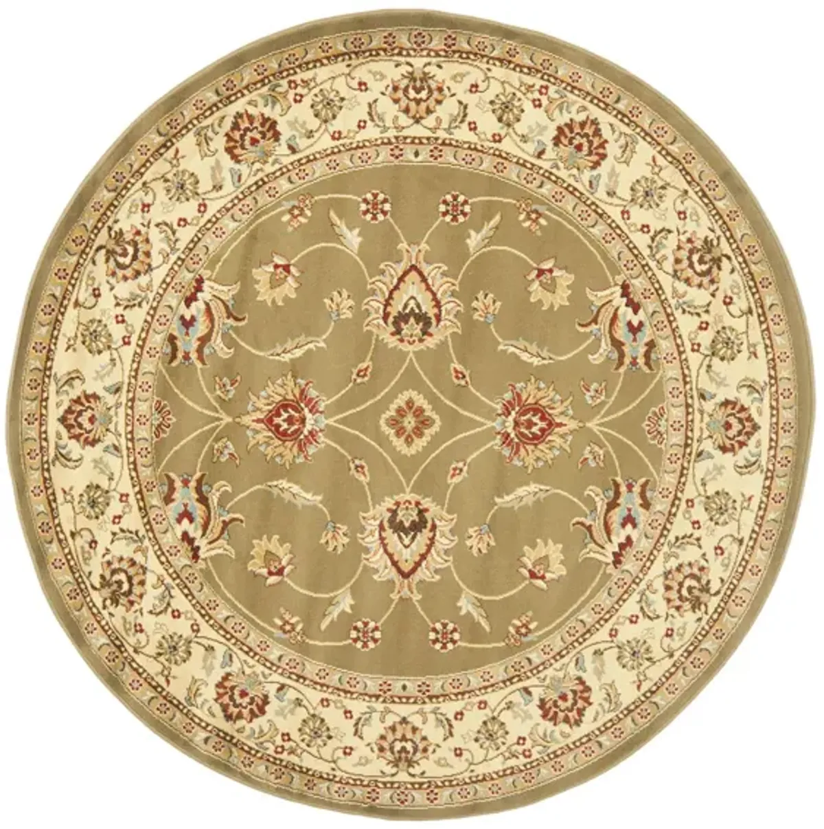 Severn Area Rug Round in Green / Ivory by Safavieh