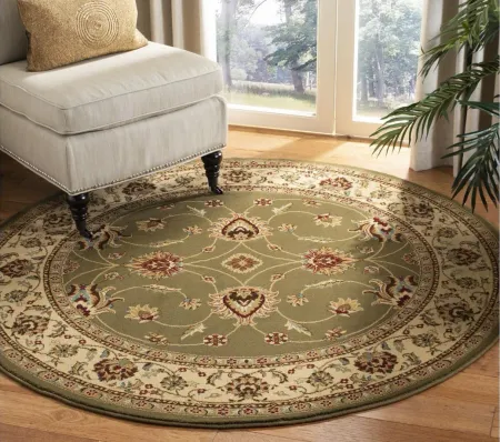 Severn Area Rug Round in Green / Ivory by Safavieh