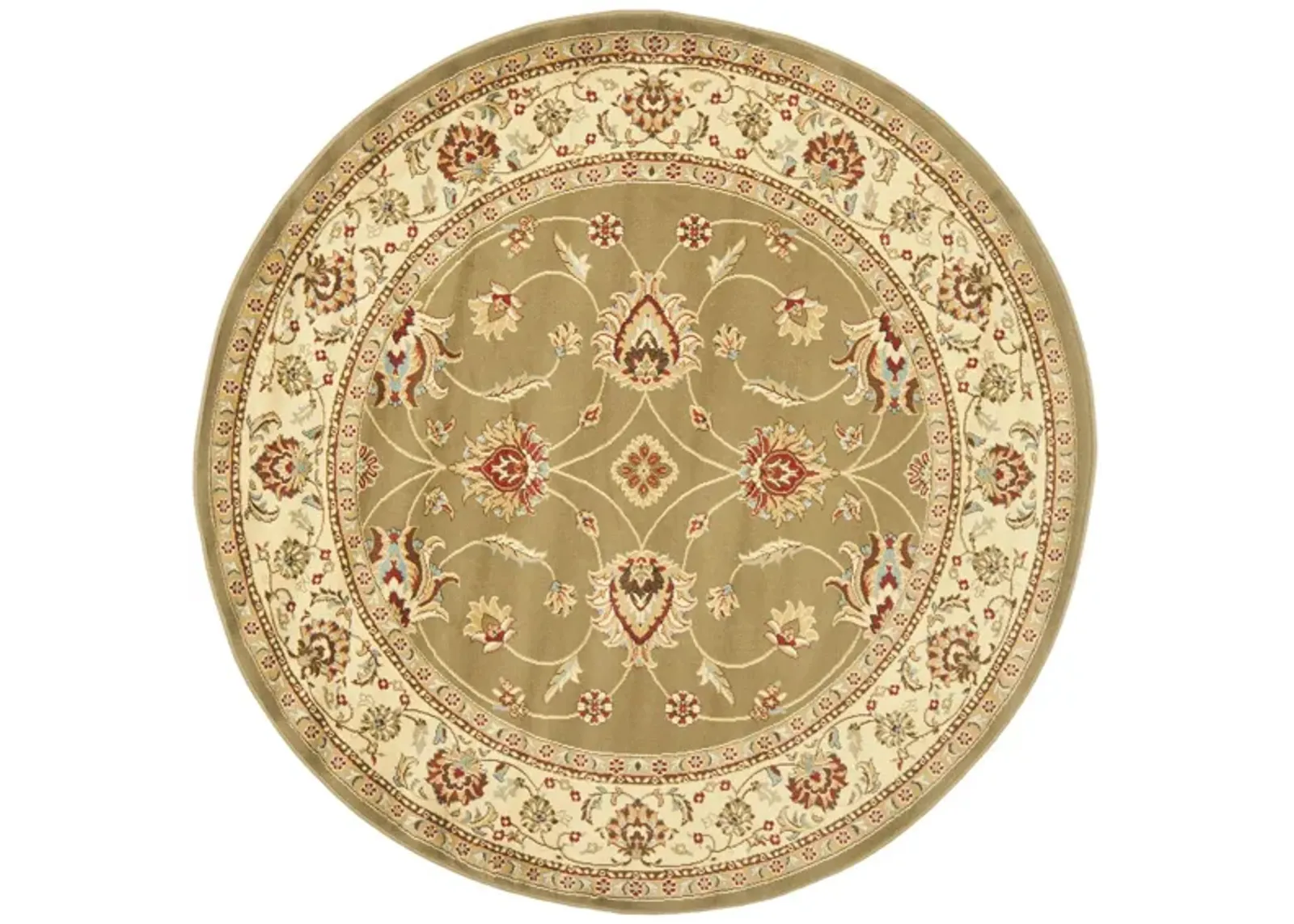 Severn Area Rug Round in Green / Ivory by Safavieh