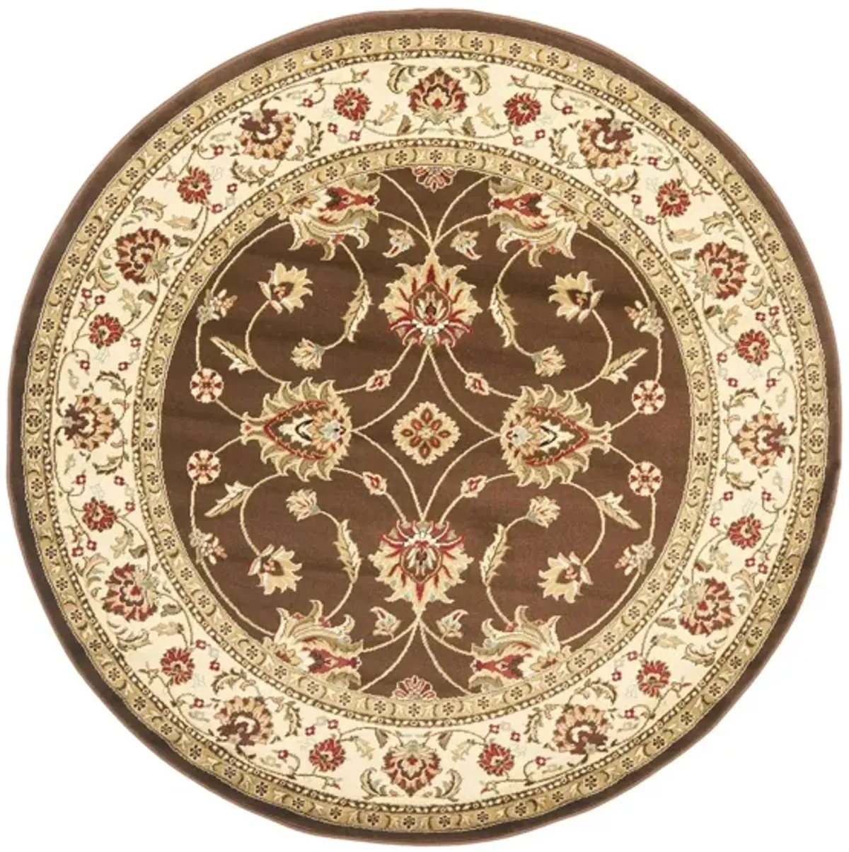 Severn Area Rug Round in Brown / Ivory by Safavieh