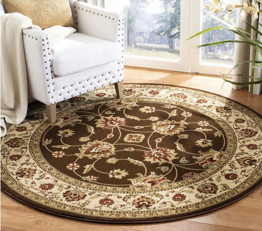 Severn Area Rug Round in Brown / Ivory by Safavieh