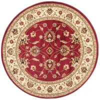 Severn Area Rug Round in Red / Ivory by Safavieh