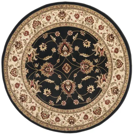 Severn Area Rug Round in Black / Ivory by Safavieh