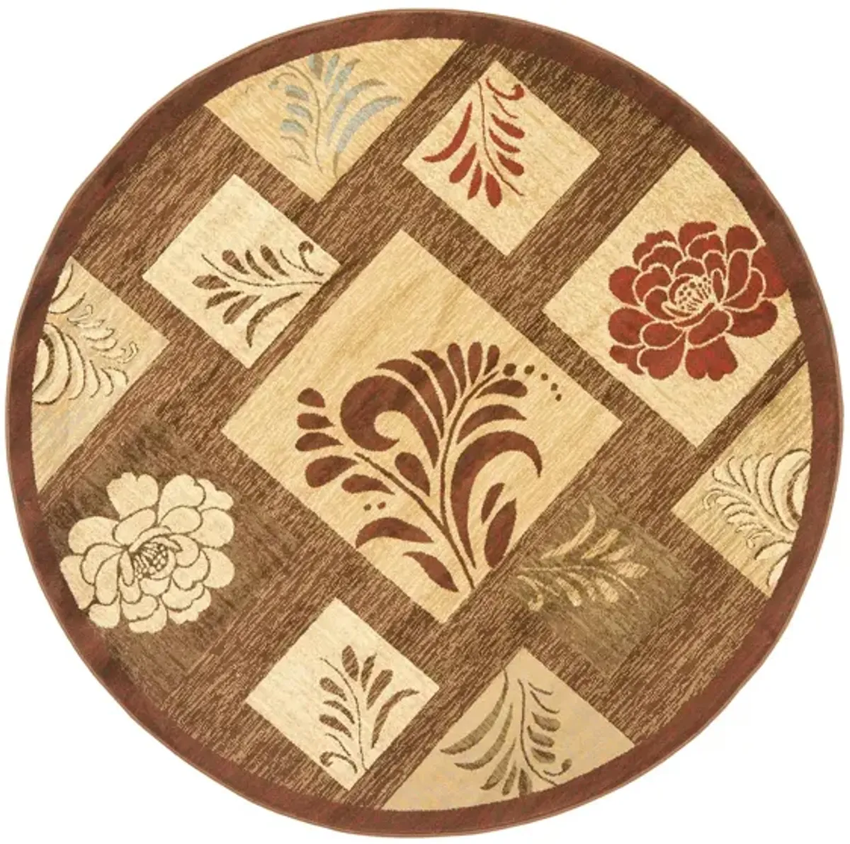 Derwent Area Rug Round in Brown / Multi by Safavieh