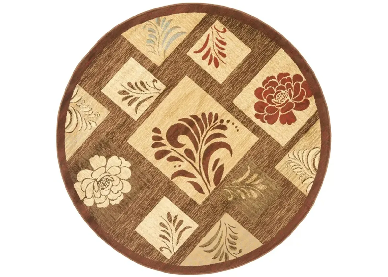 Derwent Area Rug Round in Brown / Multi by Safavieh