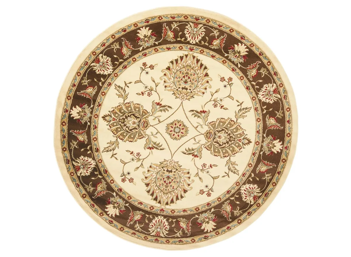 Mersey Area Rug Round in Ivory / Brown by Safavieh