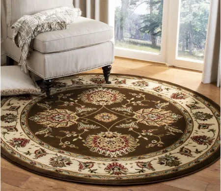 Mersey Area Rug Round in Brown / Ivory by Safavieh