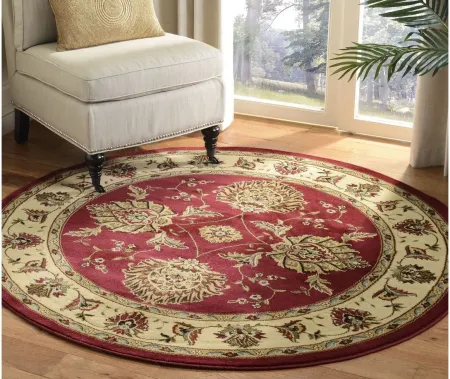 Mersey Area Rug Round in Red / Ivory by Safavieh