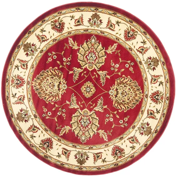 Mersey Area Rug Round in Red / Ivory by Safavieh