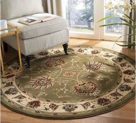 Mersey Area Rug Round in Green / Ivory by Safavieh