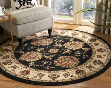 Mersey Area Rug Round in Black / Ivory by Safavieh