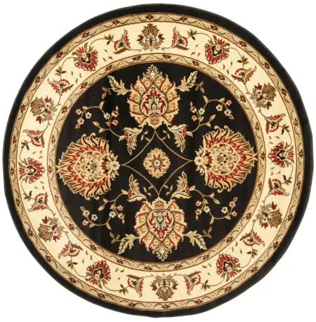 Mersey Area Rug Round in Black / Ivory by Safavieh