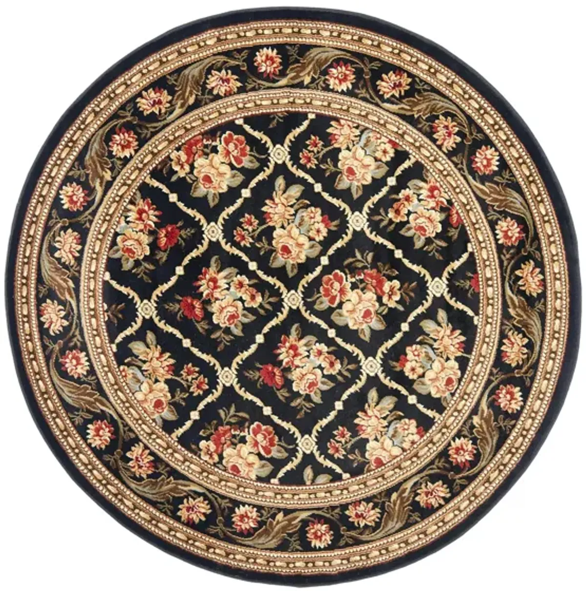 Crown Point Area Rug Round in Black by Safavieh